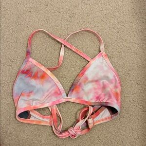 Pink and Orange Tie-Dye Jolyn Bikini Top Size M
